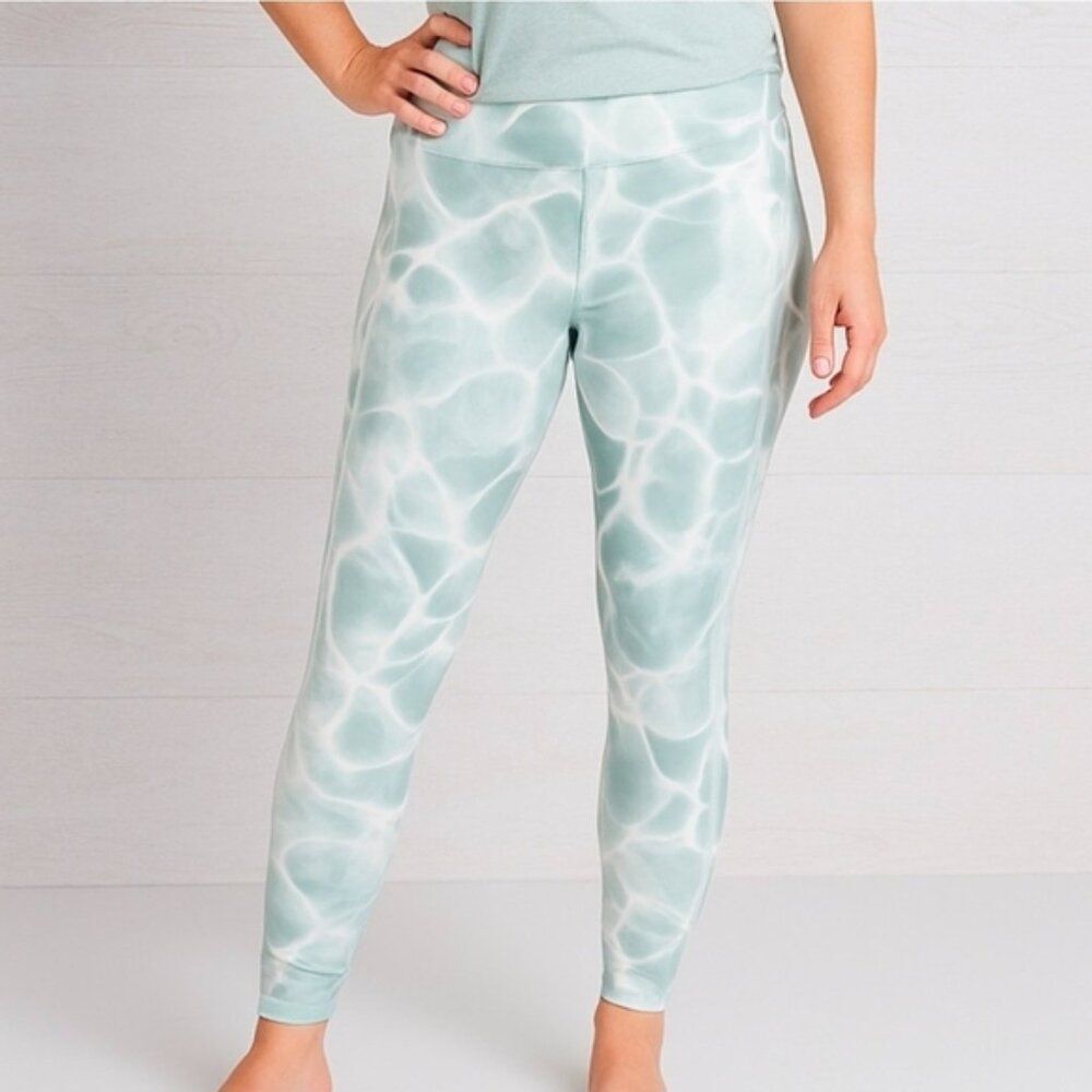 NWT CALIA by Carrie Underwood Mint Green &White Tie-Dye Leggings Size XL
